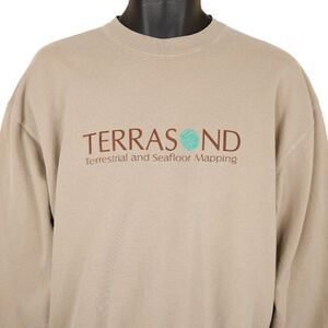 TerraSond Sweatshirt Mens Size Large Beige Terrestrial And Seafloor Mapping